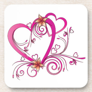Posavasos Corazones rosados vinculados
