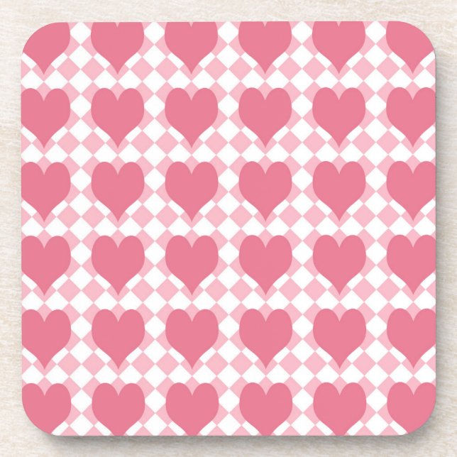 Posavasos Corazones rosas (Frente)