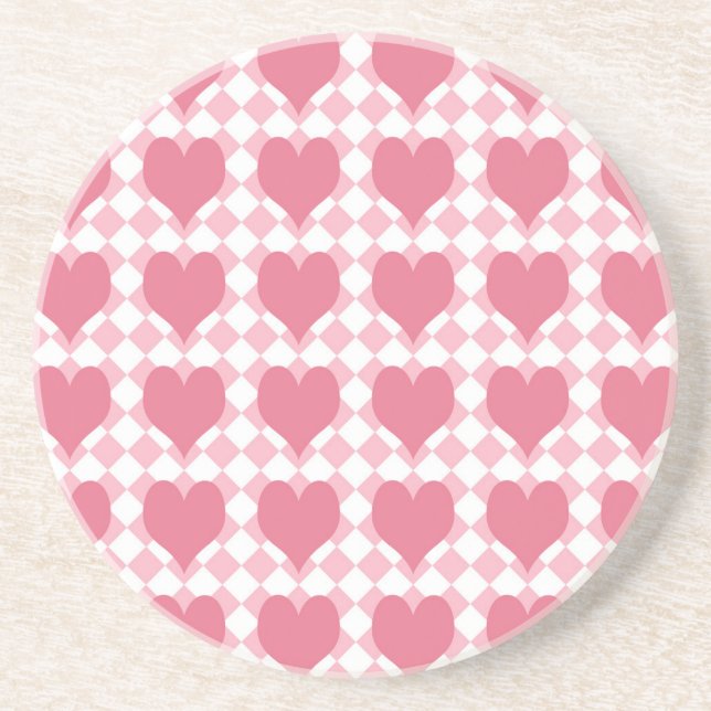 Posavasos Corazones Rosas (Frente)