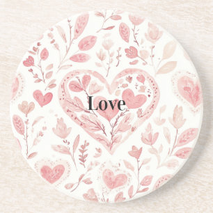 Posavasos Corazones Rosas Amor Floral