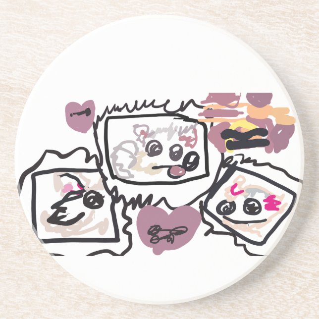 Posavasos Corazones Samoyedo (Frente)