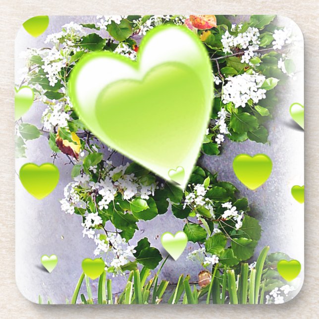 Posavasos Corazones verdes del amor_ (Frente)