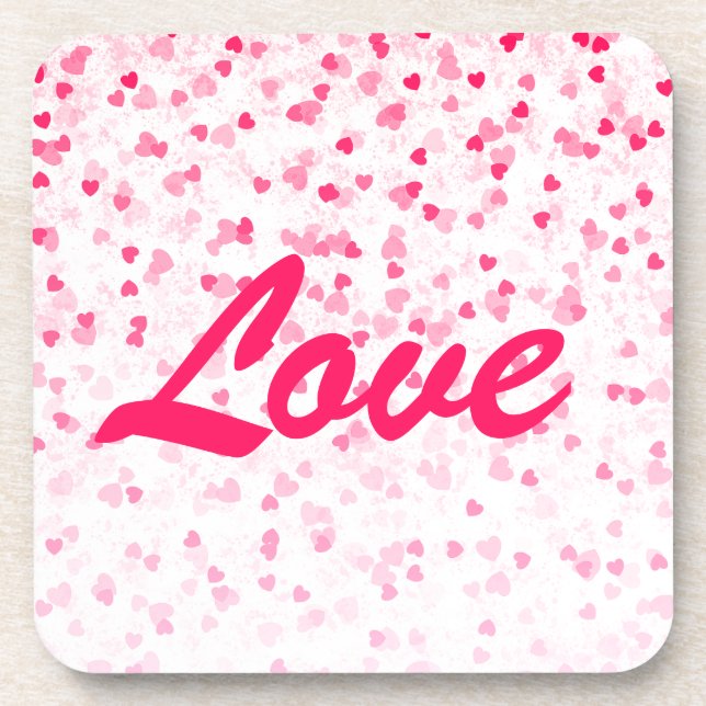 Posavasos Corazones y amor de San Valentín (Frente)