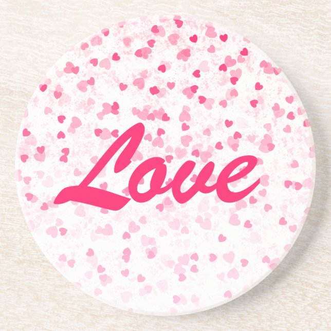 Posavasos Corazones y amor de San Valentín (Frente)