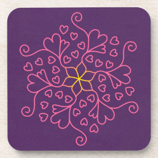 Posavasos Corazones y flores inspiradas en Mandala