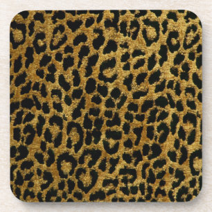Posavasos Corcho con Estampado de Leopardo Negro Rockabilly