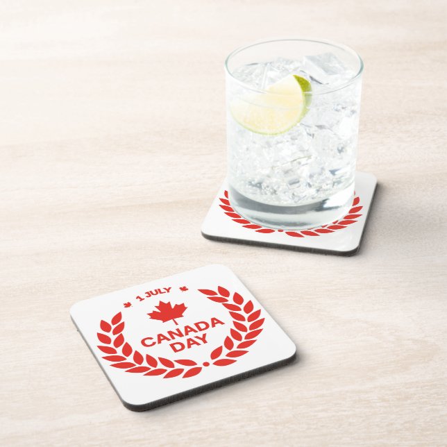 Posavasos Corchos para Coasters del Día de Canadá con Revers (Lado Derecho)