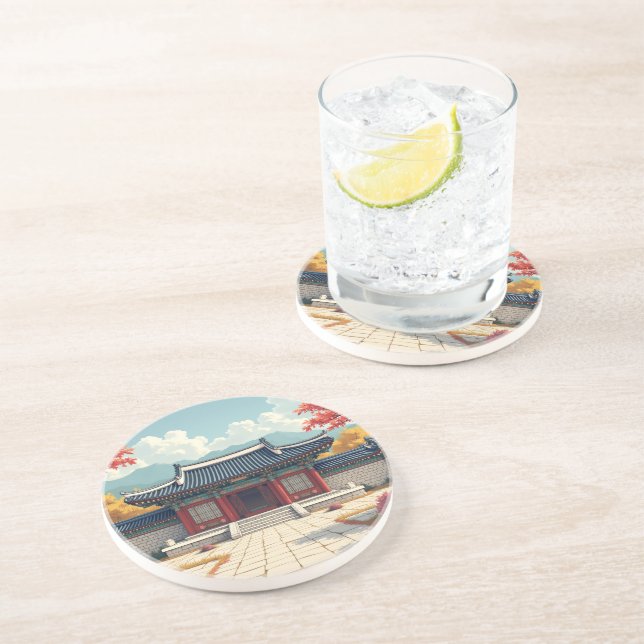 Posavasos Corea es una vieja imagen del palacio real, la mon (Lado)