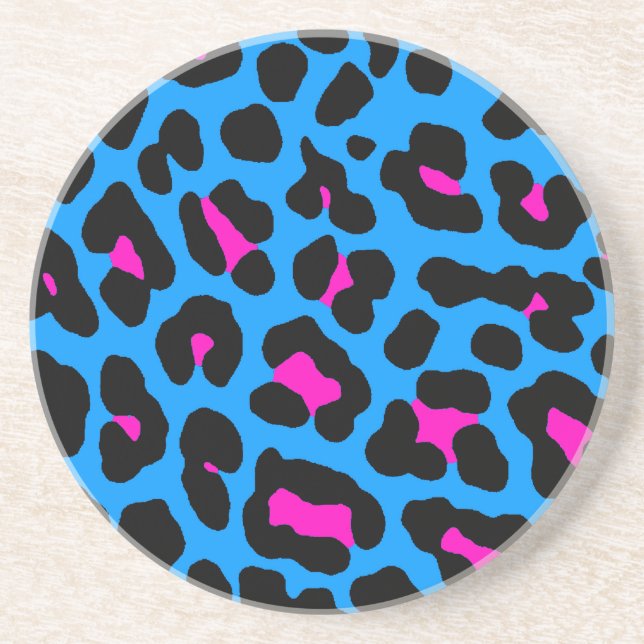 Posavasos Corey Tiger 80s Patrón Retro de manchas de leopard (Frente)