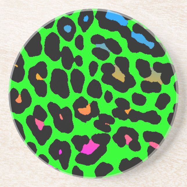 Posavasos Corey Tiger 80s Patrón Retro de manchas de leopard (Frente)