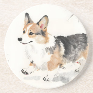 Posavasos Corgi Acuarela – Arte de Perro Caprichoso con Tint