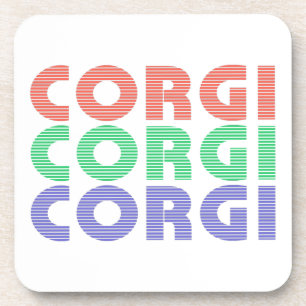 Posavasos Corgi Dog Texto colorido moderno