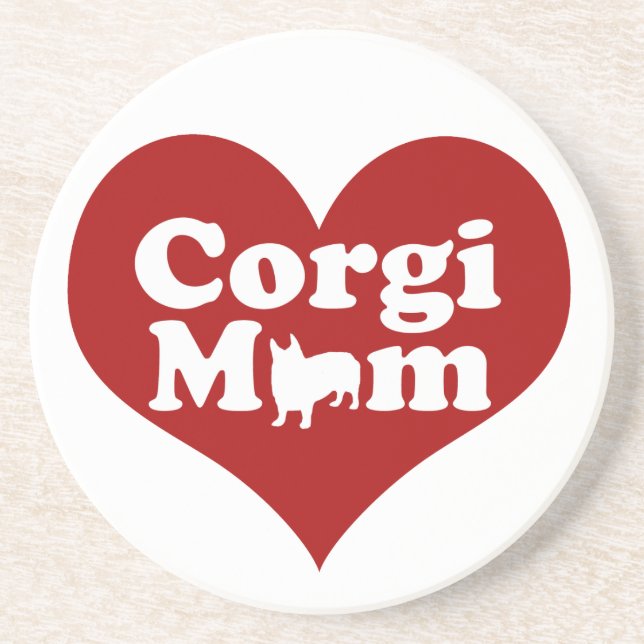 Posavasos Corgi Mom Cute Red Heart (Frente)