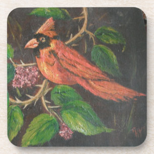 Posavasos Cork Coaster Set Ann Hayes Pintando Cardenal