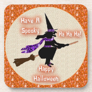 Posavasos Cork Coaster Set Broom Stick Witch