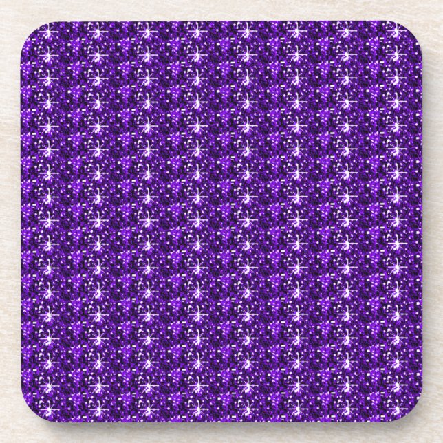 Posavasos Cork Coaster Set Purple Purpurina (Frente)