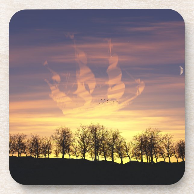 Posavasos Cork Sail the Night Sky (Frente)