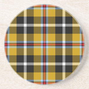 Posavasos Cornish National Tartan Yellow and Black Planteado