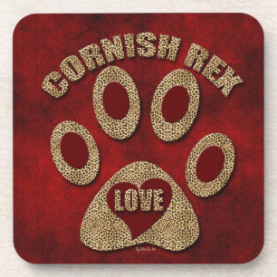 Posavasos Cornish Rex Cat Raza Chita y Rojo