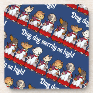 Posavasos Coro de Perros Divertidos de Navidad con Pun Dachs
