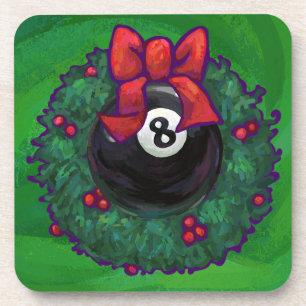 Posavasos Corona de Navidad de 8 Bolas Verde