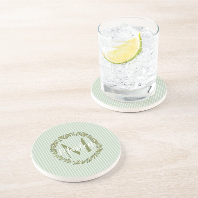 Posavasos Corona de Olivo Personalizada Monograma Costa de P (Lado)