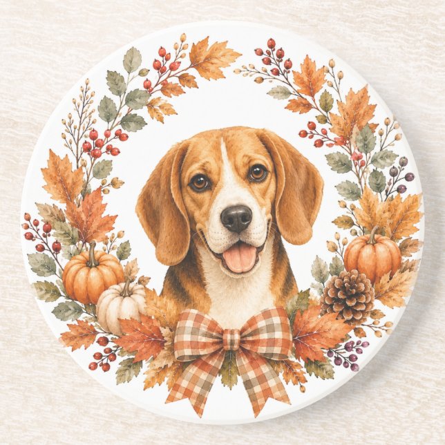 Posavasos Corona de Otoño Beagle (Frente)