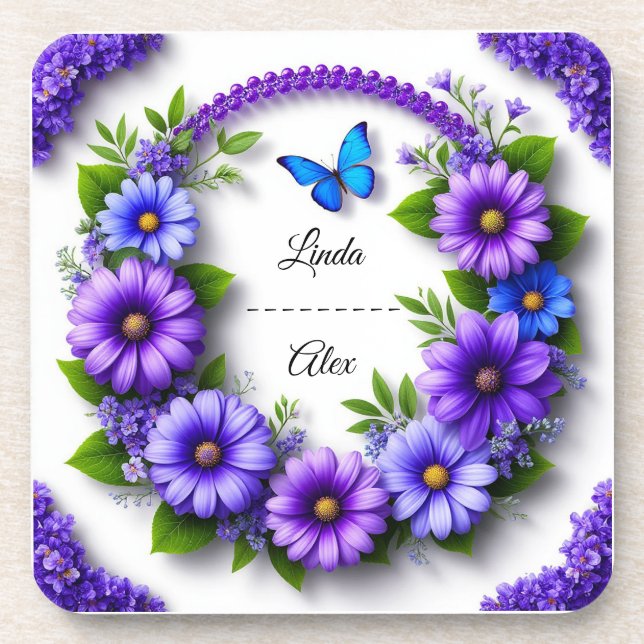 Posavasos Corona floral de boda (Frente)