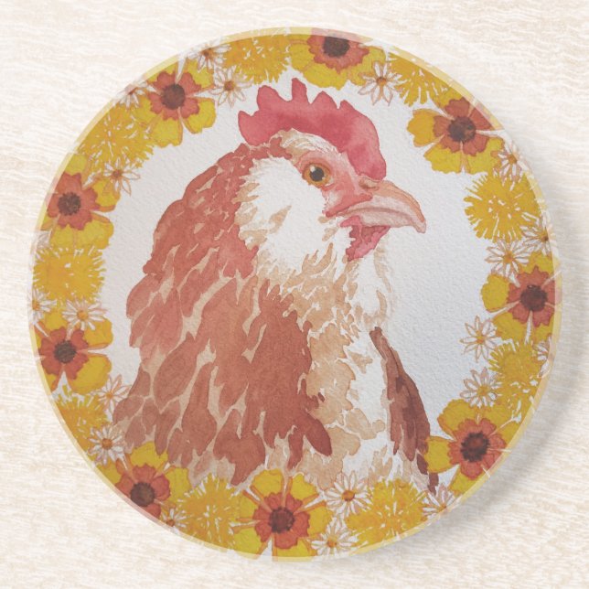 Posavasos Corona Floral de Pollo (Frente)