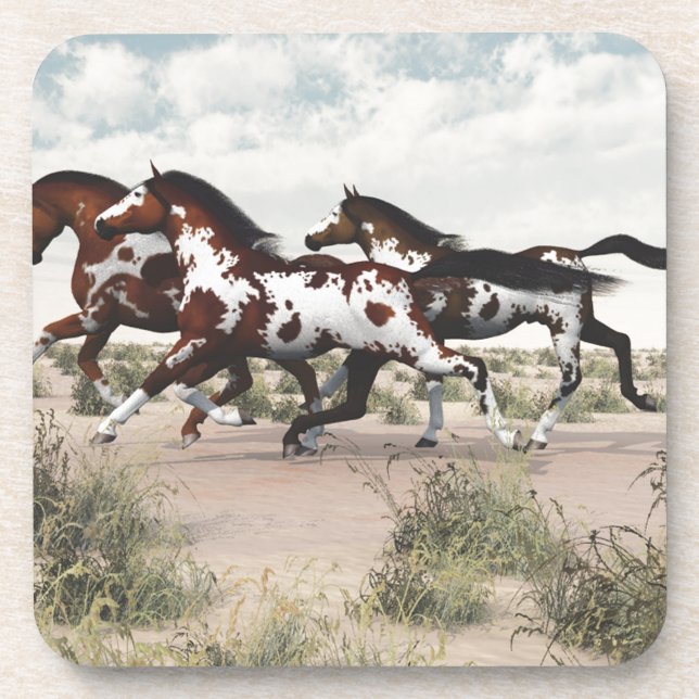 Posavasos Corre como el viento - Galloping Paint Horses (Frente)