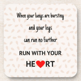 Posavasos Corriendo cita deportiva motivacional marrón