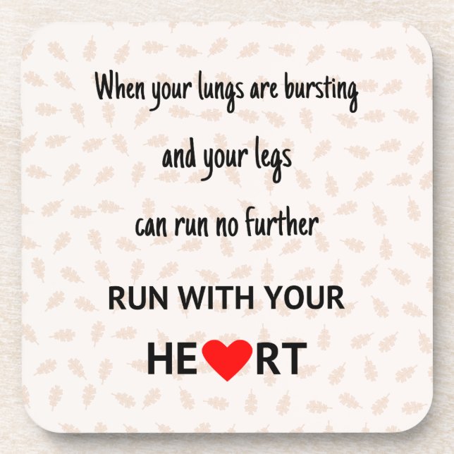 Posavasos Corriendo cita deportiva motivacional marrón (Frente)