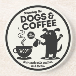 Posavasos Corriendo con Perros y Café 
