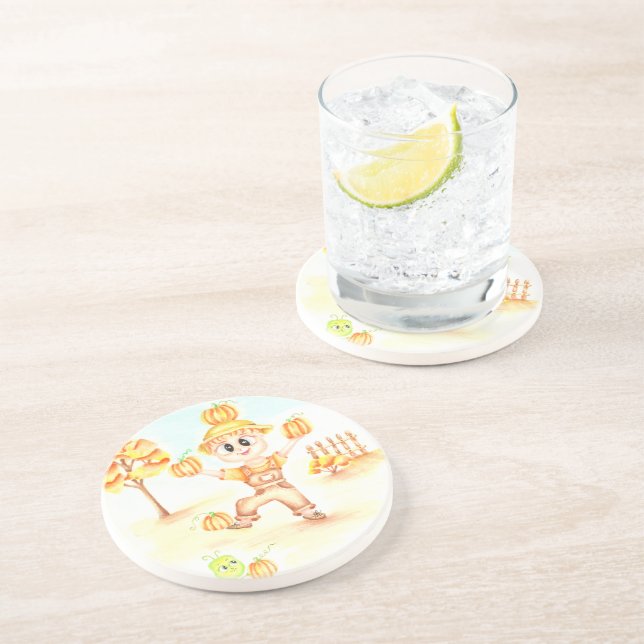 Posavasos Cosecha de moras niño de jengibre (Lado)