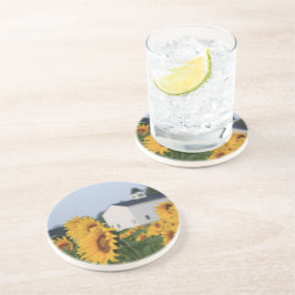 Posavasos Cosecha de Sunflower Sandstone Coaster