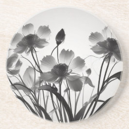 Posavasos Cosmos etéreos Bouquet eterno negro y blanco