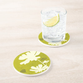 Posavasos Cosmos Floral Silhouette Lime Green Summer Home
