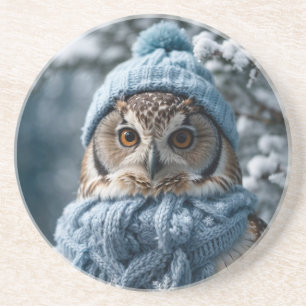 Posavasos Cosmoso y caprichoso invierno Wonderland Owl