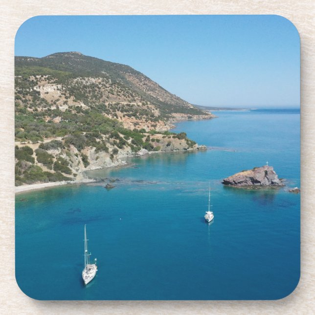 Posavasos Costa de Akamas con barcos (Frente)