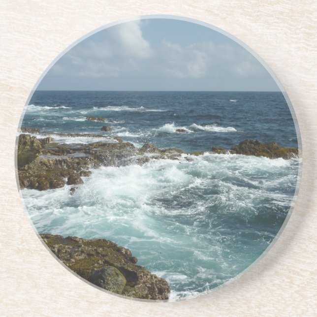 Posavasos Costa Rocosa y Océano Azul de Aruba (Frente)
