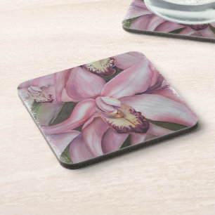 POSAVASOS COSTAS DE ÓRQUIDO EXÓTICO ROSA Y PURPLE