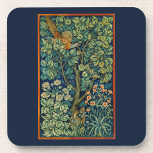 POSAVASOS COSTE DE PLÁSTICO DURO CON WILLIAM MORRIS PHEASANT