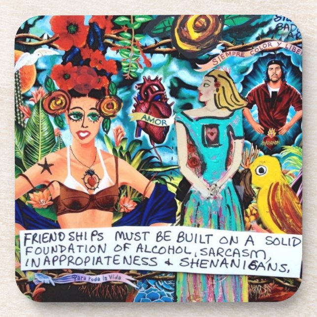 Posavasos COSTERA DE plástico-PK/6FRIENDSHA, SHENANIGANOS, (Frente)