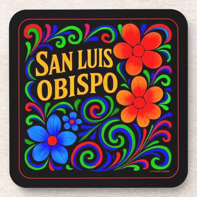 POSAVASOS COSTERA FLORAL DE SAN LUIS OBISPO DE SEIS. (Frente)