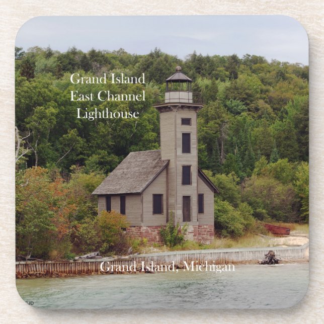 Posavasos Costeras del faro del Canal Este de Grand Island (Frente)