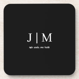Posavasos Costumbre de Boda en Blanco y Negro con Texto Pers