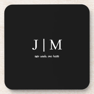 Posavasos Costumbre de Boda en Blanco y Negro con Texto Pers
