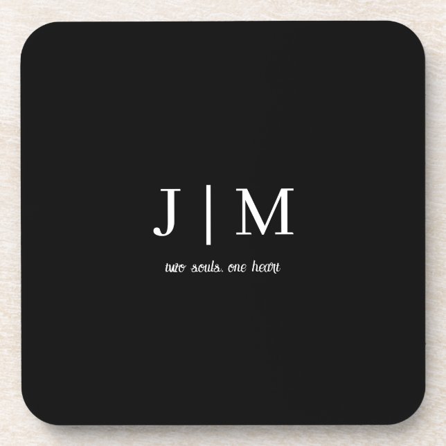 Posavasos Costumbre de Boda en Blanco y Negro con Texto Pers (Frente)