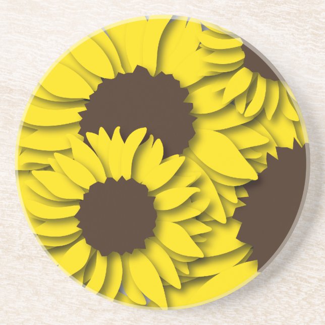 Posavasos Costura de campo de girasol (Frente)
