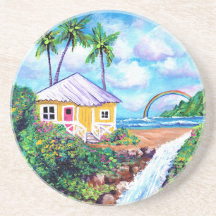 Posavasos Cottage amarillo con cascada